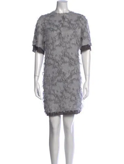 Pre-owned Carven Patterned Knee-length Dress In Grey