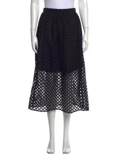 Pre-owned Carven Patterned Midi Length Skirt In Black