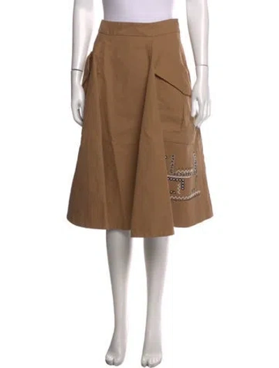 Pre-owned Carven Patterned Midi Length Skirt In Neutrals