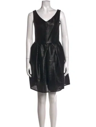 Pre-owned Carven Patterned Mini Dress In Black