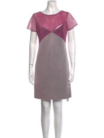 Pre-owned Carven Patterned Mini Dress In Pink
