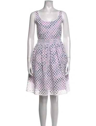 Pre-owned Carven Patterned Mini Dress In White