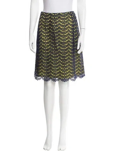 Pre-owned Carven Patterned Mini Skirt In Blue