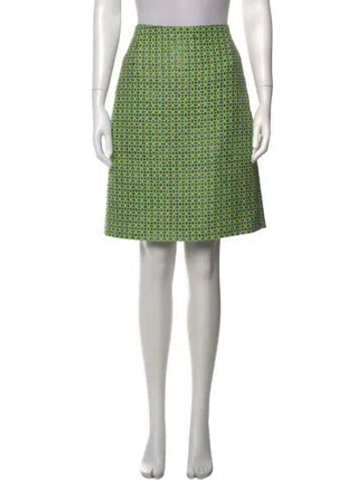 Pre-owned Carven Patterned Mini Skirt In Green