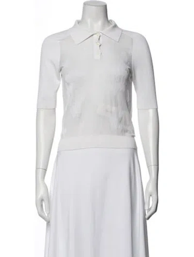 Pre-owned Carven Patterned Short Sleeve Polo In Neutral