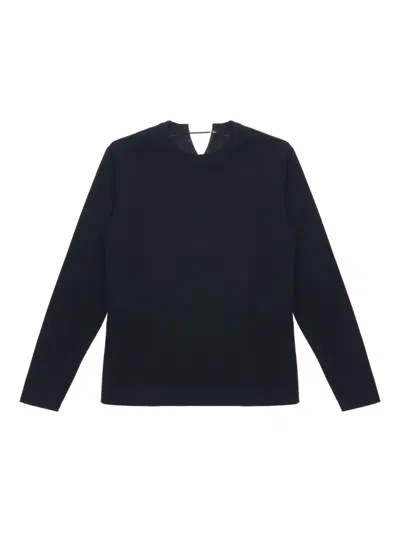 Carven Pearl-detail Long-sleeve Top In Black