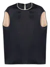 Carven Elegant Cocoon Top With Mock-pearl Trim
