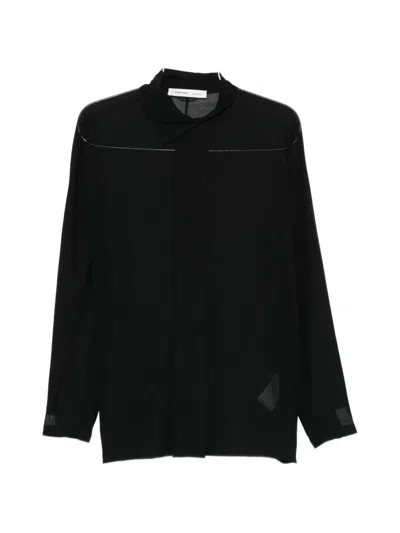 Carven Pearl-appliqué Shirt In Black
