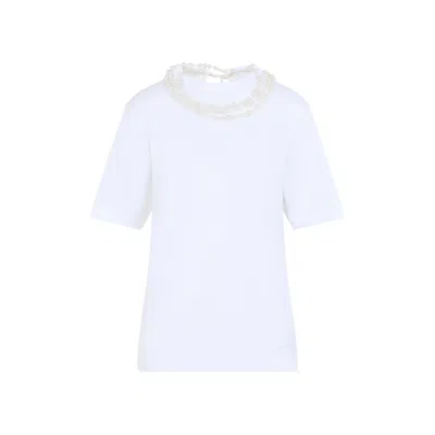 Carven Pearl-trim Mini Necklace T-shirt In Multi