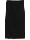Carven Wool Midi Skirt In Black