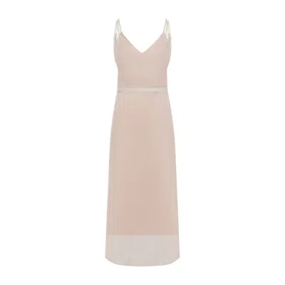CARVEN PINK SILK LONG DRESS
