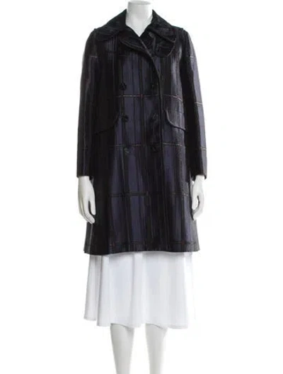 Pre-owned Carven Plaid Print Coat