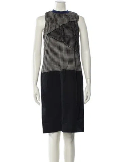 Pre-owned Carven Plaid Print Knee-length Dress In Black