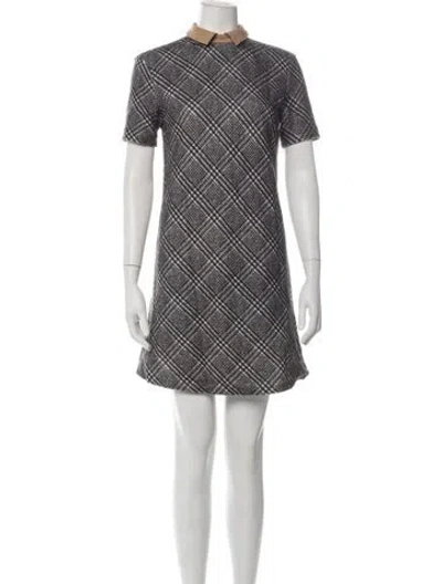 Pre-owned Carven Plaid Print Mini Dress In Grey