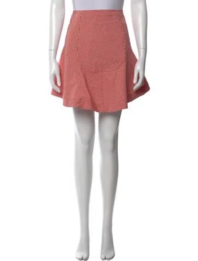 Pre-owned Carven Plaid Print Mini Skirt In Pink