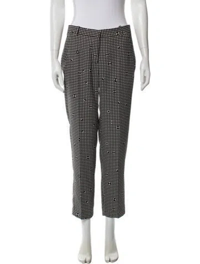 Pre-owned Carven Plaid Print Straight Leg Pants In Black