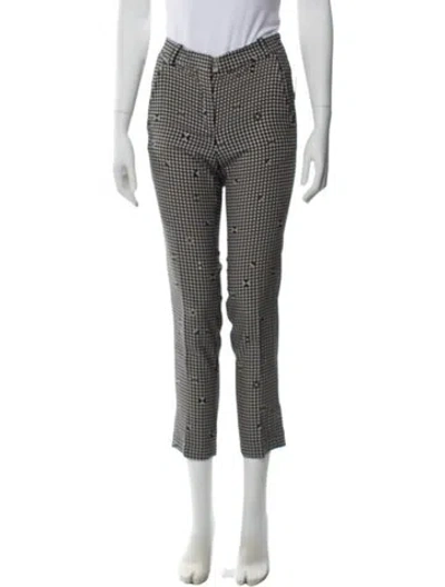 Pre-owned Carven Plaid Print Straight Leg Pants W/ Tags In Black