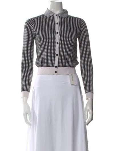 Pre-owned Carven Plaid Print Sweater In White