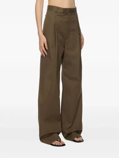 Carven Pleat Front Trouser In Brown