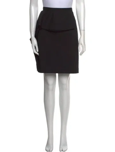 Pre-owned Carven Pleated Accents Knee-length Skirt In Black