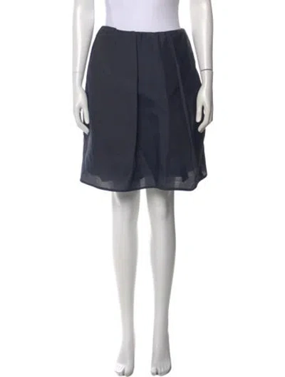 Pre-owned Carven Pleated Accents Knee-length Skirt In Blue