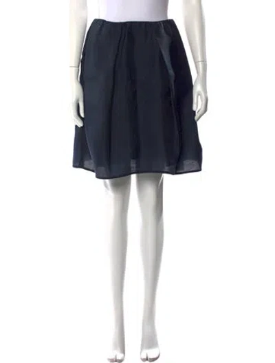 Pre-owned Carven Pleated Accents Knee-length Skirt In Blue