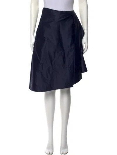 Pre-owned Carven Pleated Accents Knee-length Skirt W/ Tags In Blue