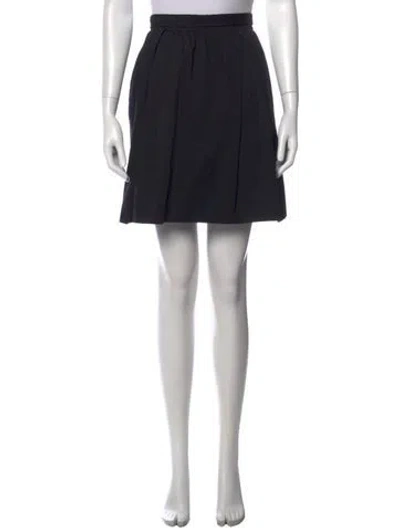 Pre-owned Carven Pleated Accents Mini Skirt In Black