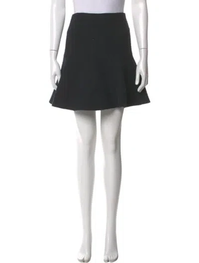 Pre-owned Carven Pleated Accents Mini Skirt In Blue