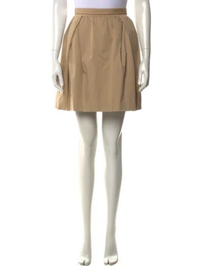 Pre-owned Carven Pleated Accents Mini Skirt In Neutrals