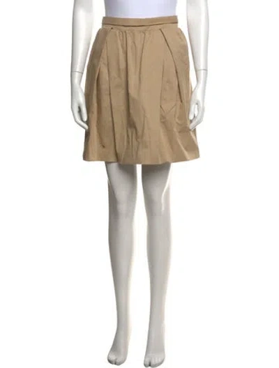 Pre-owned Carven Pleated Accents Mini Skirt In Neutrals