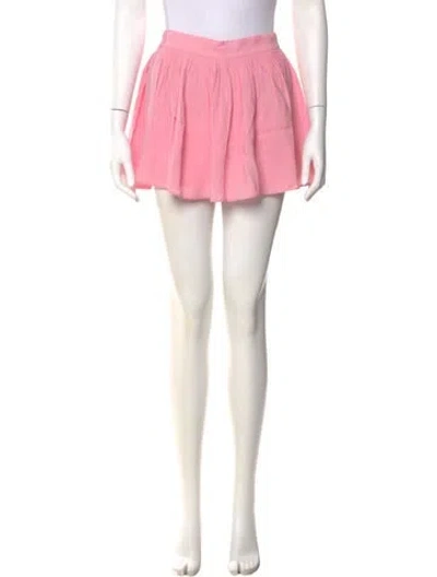 Pre-owned Carven Pleated Accents Mini Skirt In Pink