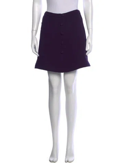 Pre-owned Carven Pleated Accents Mini Skirt In Purple