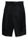 Carven Viscose Misto Bermuda Pants In Black
