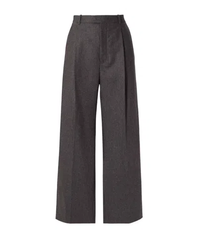 Carven Pleated Wool Straight-leg Pants In Black