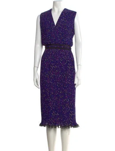 Pre-owned Carven Polka Dot Print Midi Length Dress In Multi