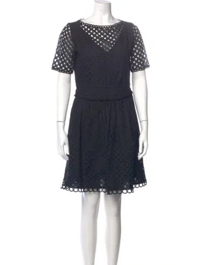 Pre-owned Carven Polka Dot Print Mini Dress In Blue