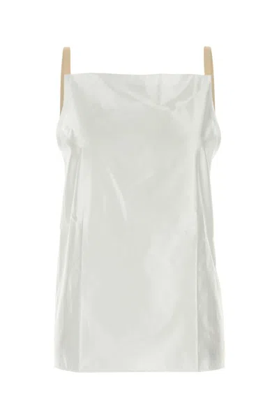 Carven Polyester-silk Blend Top In White