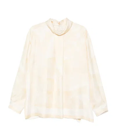 Carven Printed High-neck Top In Neutral