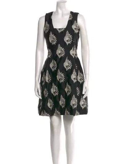 Pre-owned Carven Printed Knee-length Dress In Black