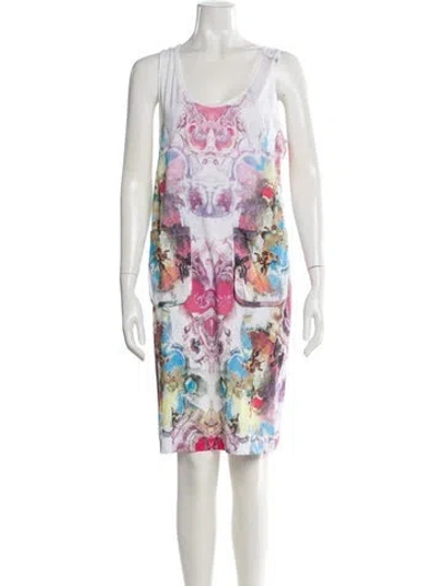 Pre-owned Carven Printed Knee-length Dress In White