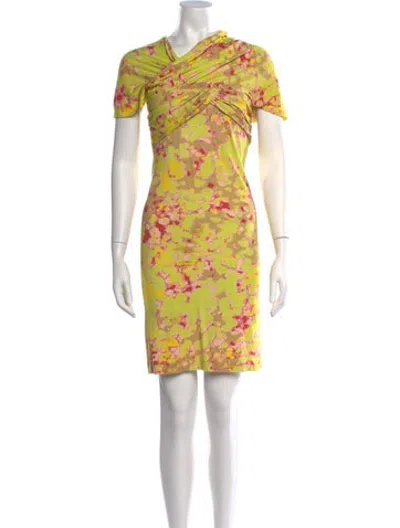 Pre-owned Carven Printed Knee-length Dress In Yellow