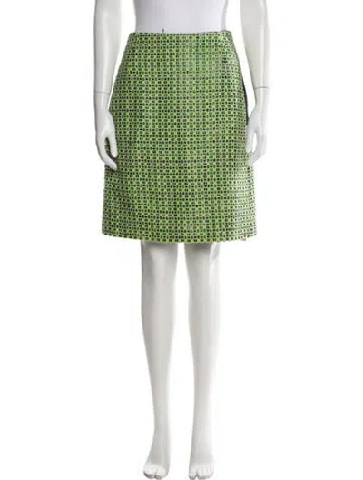 Pre-owned Carven Printed Knee-length Skirt In Green