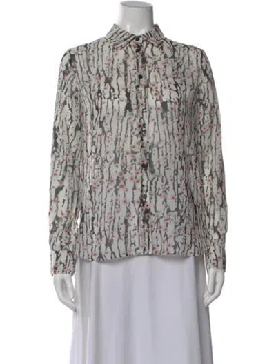 Pre-owned Carven Printed Long Sleeve Top In Multi