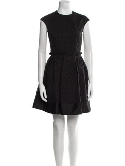 Pre-owned Carven Printed Mini Dress In Black