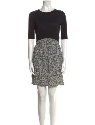 Pre-owned Carven Printed Mini Dress In Black