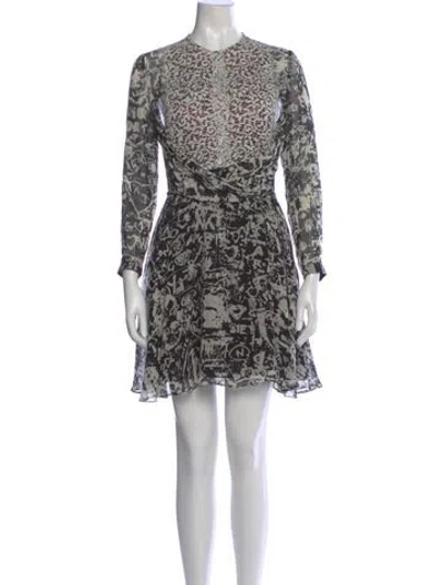 Pre-owned Carven Printed Mini Dress In Black