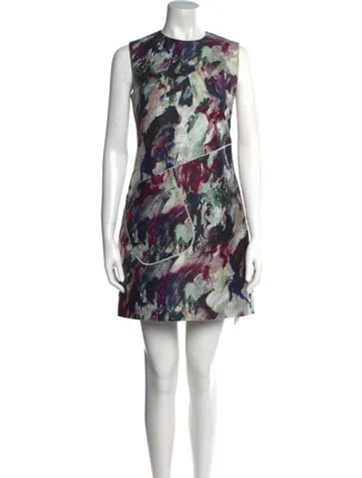 Pre-owned Carven Printed Mini Dress In Blue