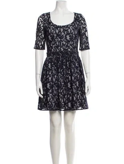 Pre-owned Carven Printed Mini Dress In Blue