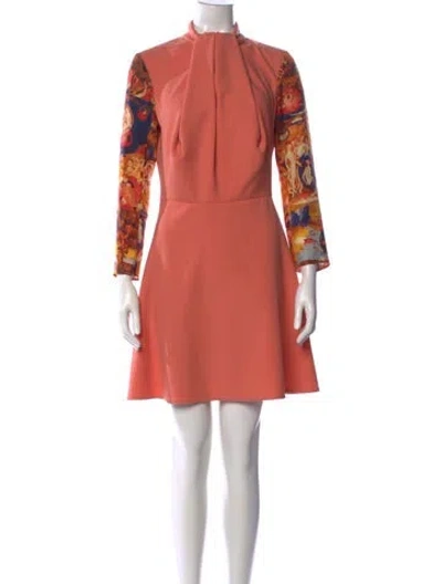 Pre-owned Carven Printed Mini Dress In Orange